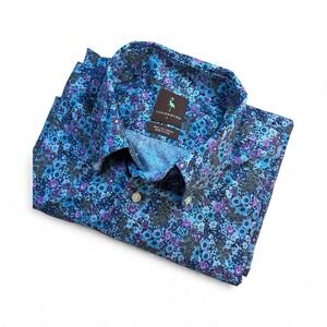 Taylorbyrd Men's Camp Shirt AOP Blue Floral L